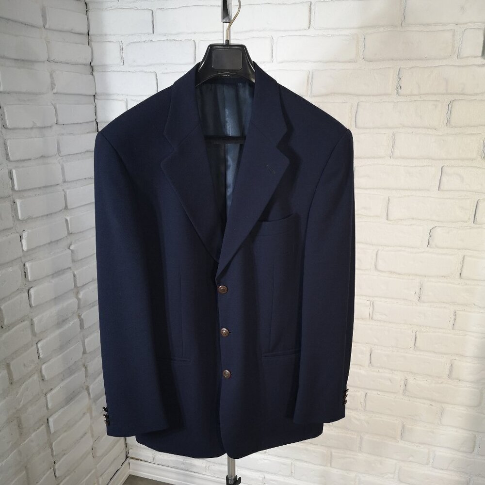 Distinction Jackson Men's Size 40R Made in Canada Navy Lined Wool Sports Coat